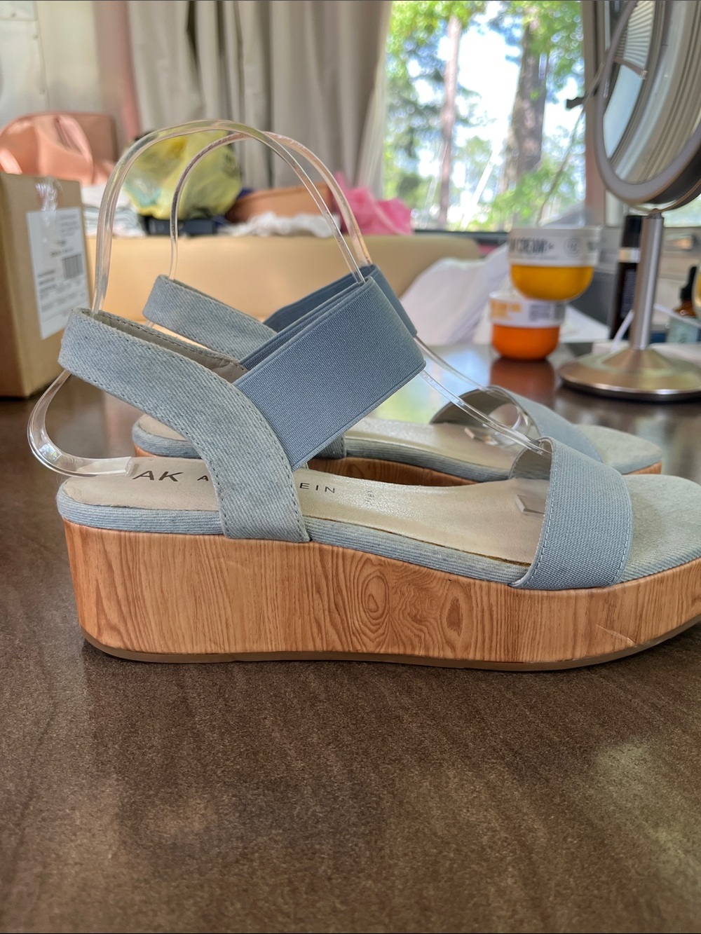 Anne Klein sling back sandals, light blue - Picture 2 of 4